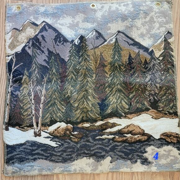 VTG 27x27 Tapestry Fabric Sample LaCrosse Furniture Co Country Landscape Scene - Picture 1 of 7